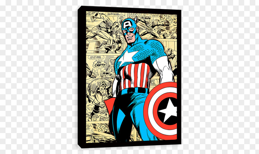 Captain America Hulk Superhero Bedroom Canvas PNG