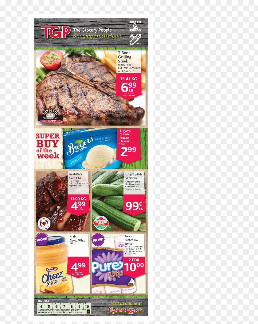 July Flyer Meat Ottomanelli Bros. T-bone Steak Convenience Food Frozen PNG