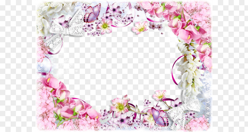 Pink Flower Frame Clip Art PNG