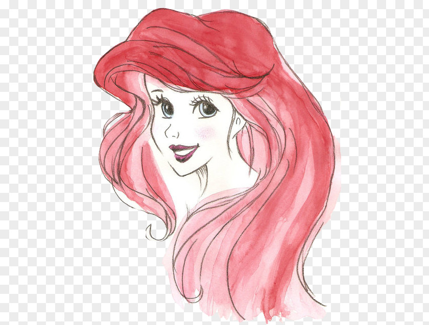 Ariel Princess 'Kida' Kidagakash Disney Watercolor Painting Drawing PNG