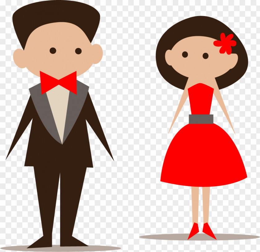 Cartoon Bride And Groom Vector Material Wedding Invitation Bachelorette Party Clip Art PNG