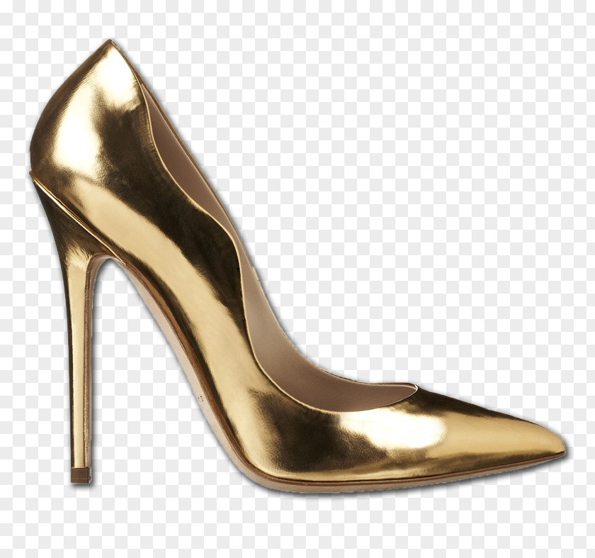 Gold Court Shoe High-heeled Peep-toe PNG