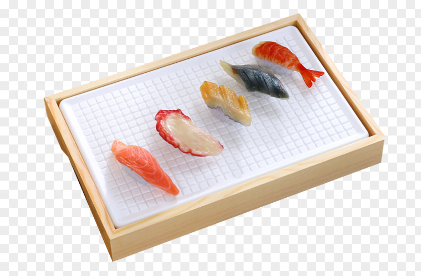 Sushi On Bamboo Plate California Roll Sashimi Japanese Cuisine PNG