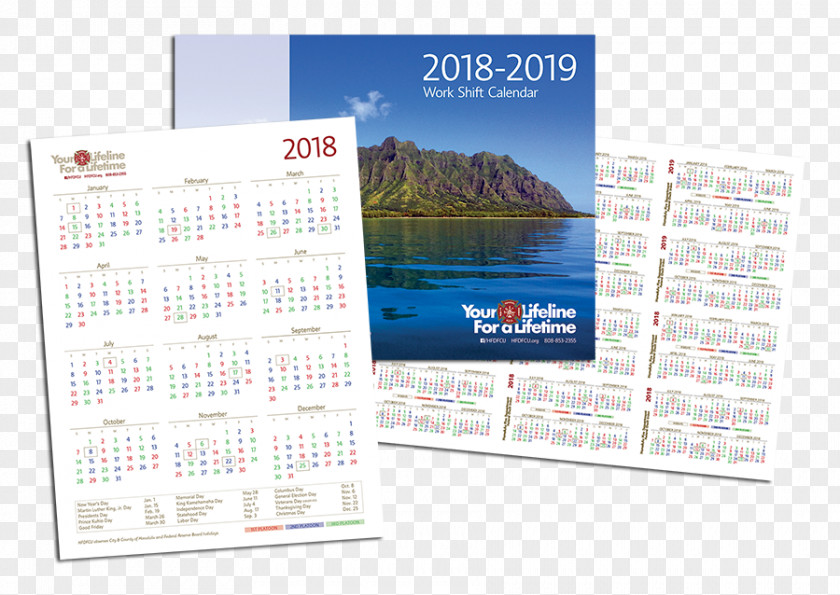 2019 Calendar Honolulu Fire Department Federal Credit Union Firefighter PNG