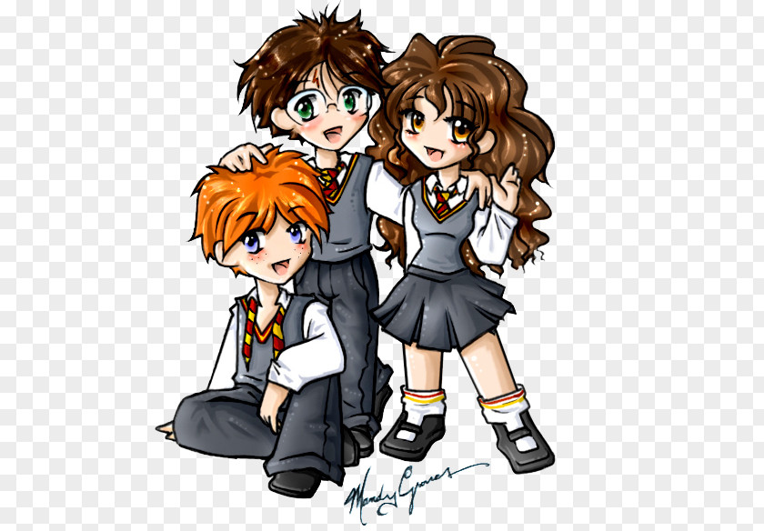 Harry Potter Ron Weasley Hermione Granger Draco Malfoy Fan Art PNG