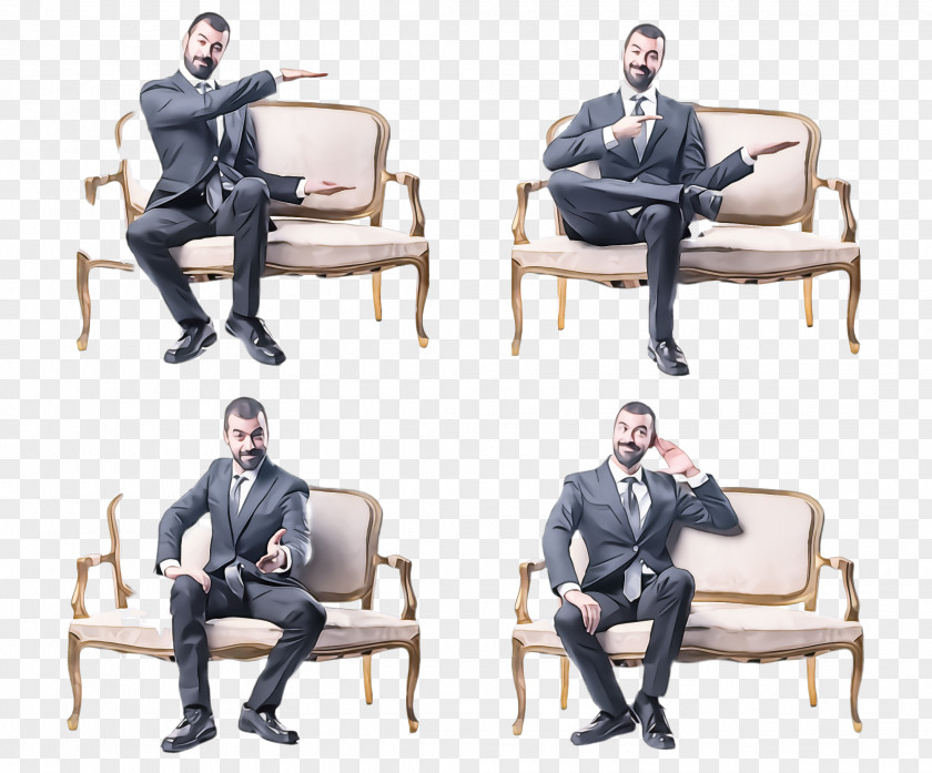 Job Office Chair Sitting Furniture Gentleman White-collar Worker PNG