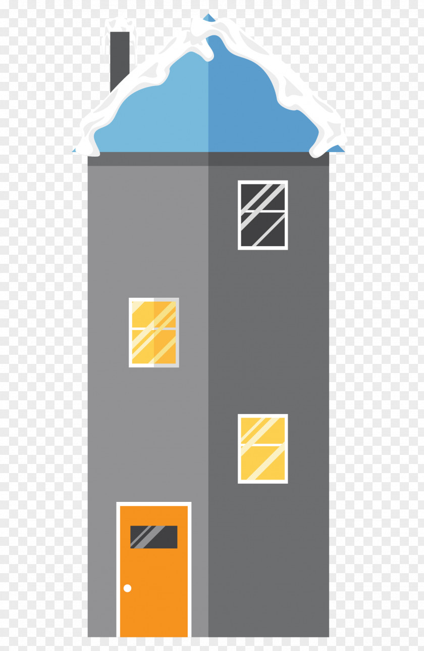 Vector High-rise Building Roof Snow PNG