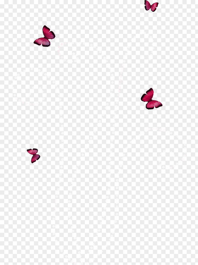 Red Butterfly Decorative Material PNG