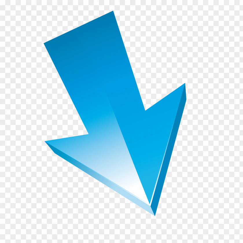 Vector Straight Down Arrow Blue Texture Three-dimensional Euclidean Space PNG