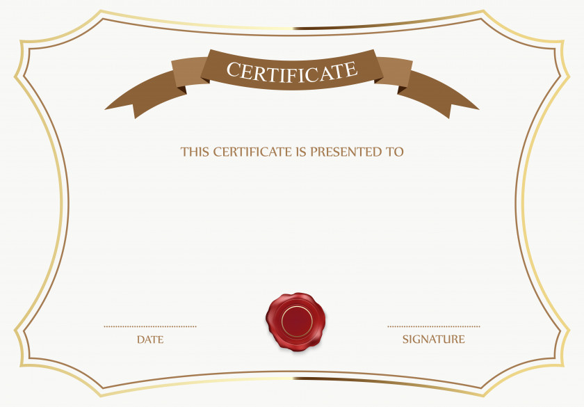 White And Brown Certificate Template Image Academic Clip Art PNG
