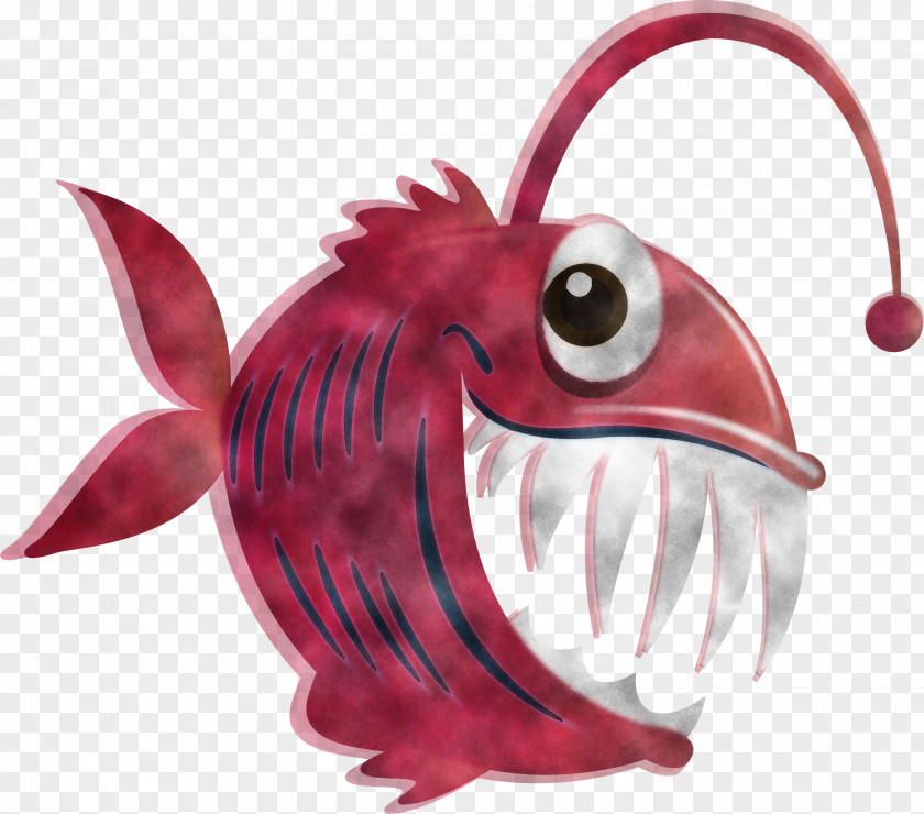 Cartoon Anglerfish Fish Mouth Eye PNG