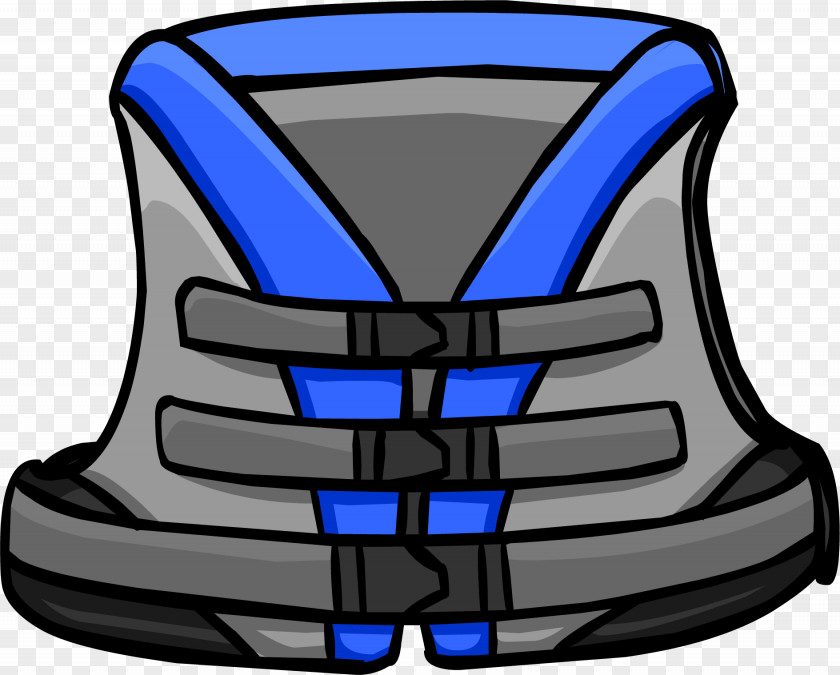 Electric Blue Life Jackets Penguin Cartoon PNG