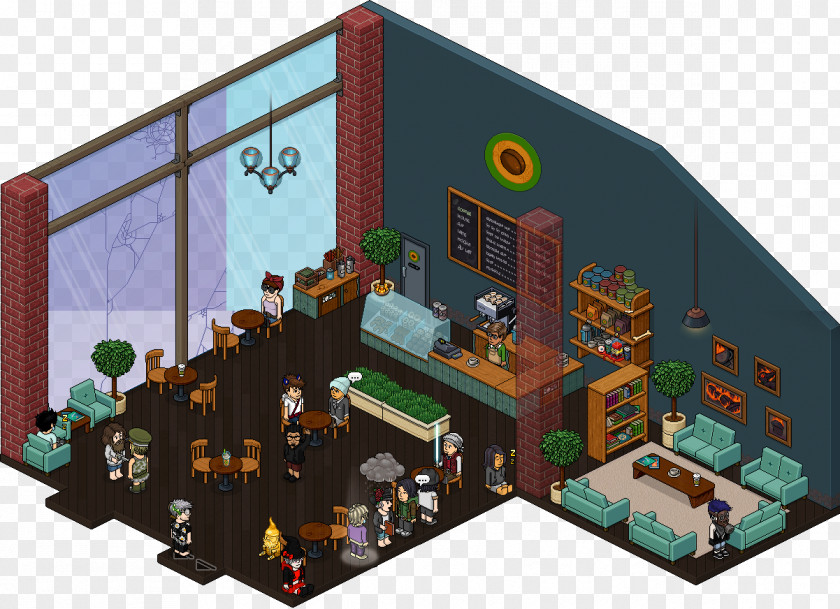 Habbo House Cafe Coffee Hotel Room PNG