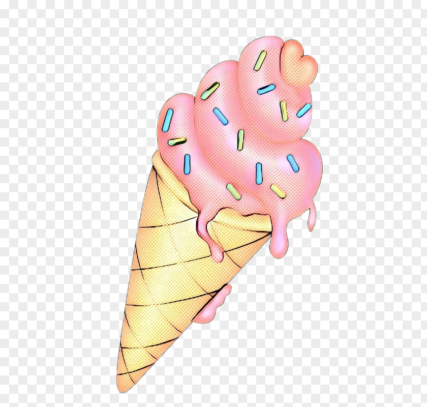 Ice Cream Cones Illustration Cartoon Finger Pink M PNG