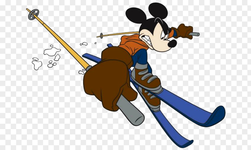 Mickey Mouse Minnie Skiing Clip Art PNG