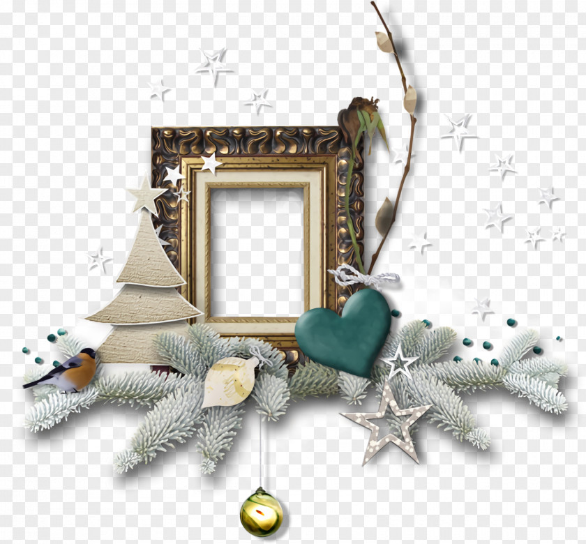 Silver Ornament Christmas Frame Border Decor PNG