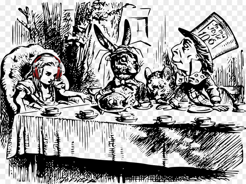 Tea Alice's Adventures In Wonderland Mad Hatter White Rabbit Cheshire Cat PNG