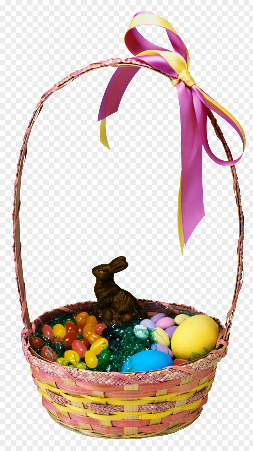 Transparent Easter Basket And Bunny Clipart Picture PNG