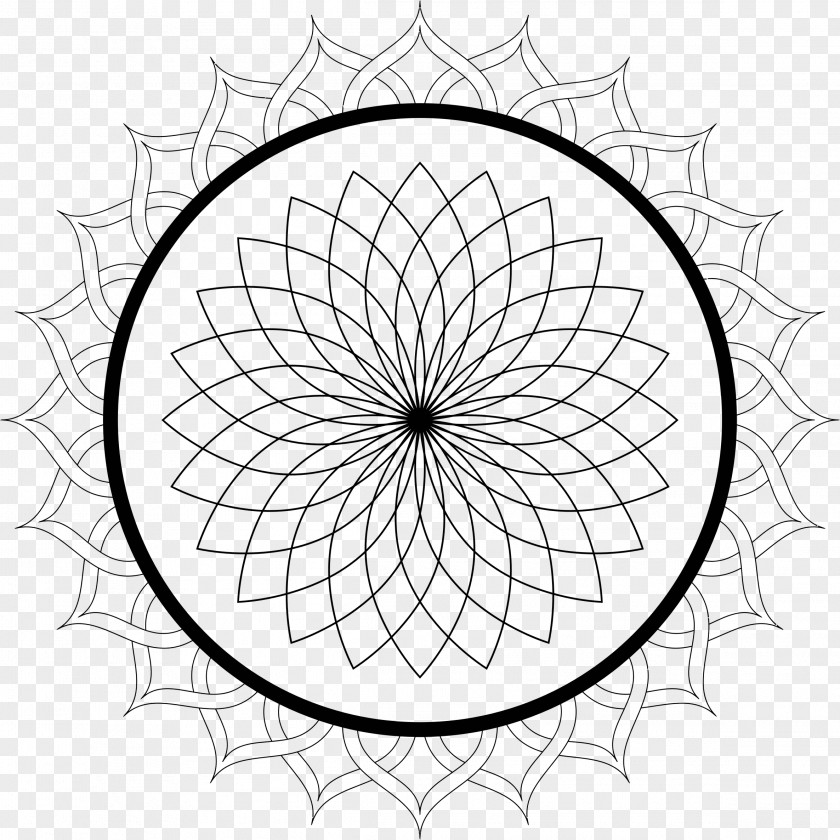 Line Art Mandala Drawing Clip PNG