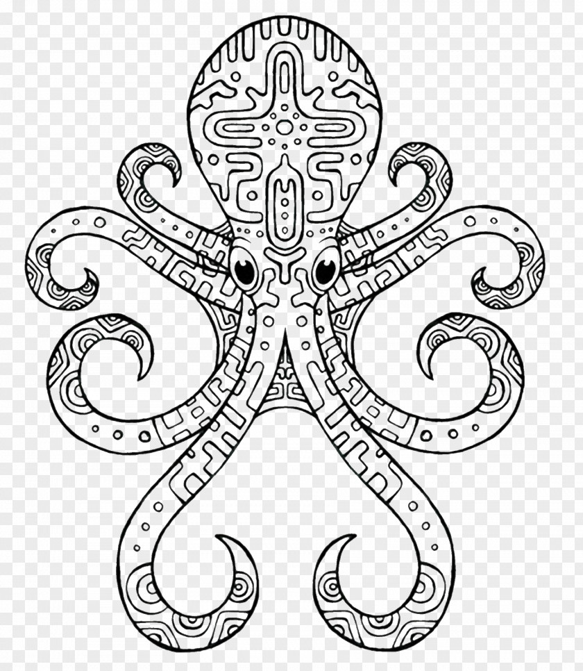 Octapus Octopus Line Art Drawing PNG