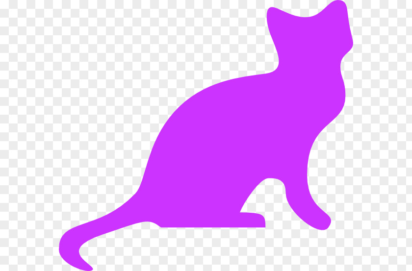 Purple Cat Cliparts Pink Kitten Silhouette Clip Art PNG