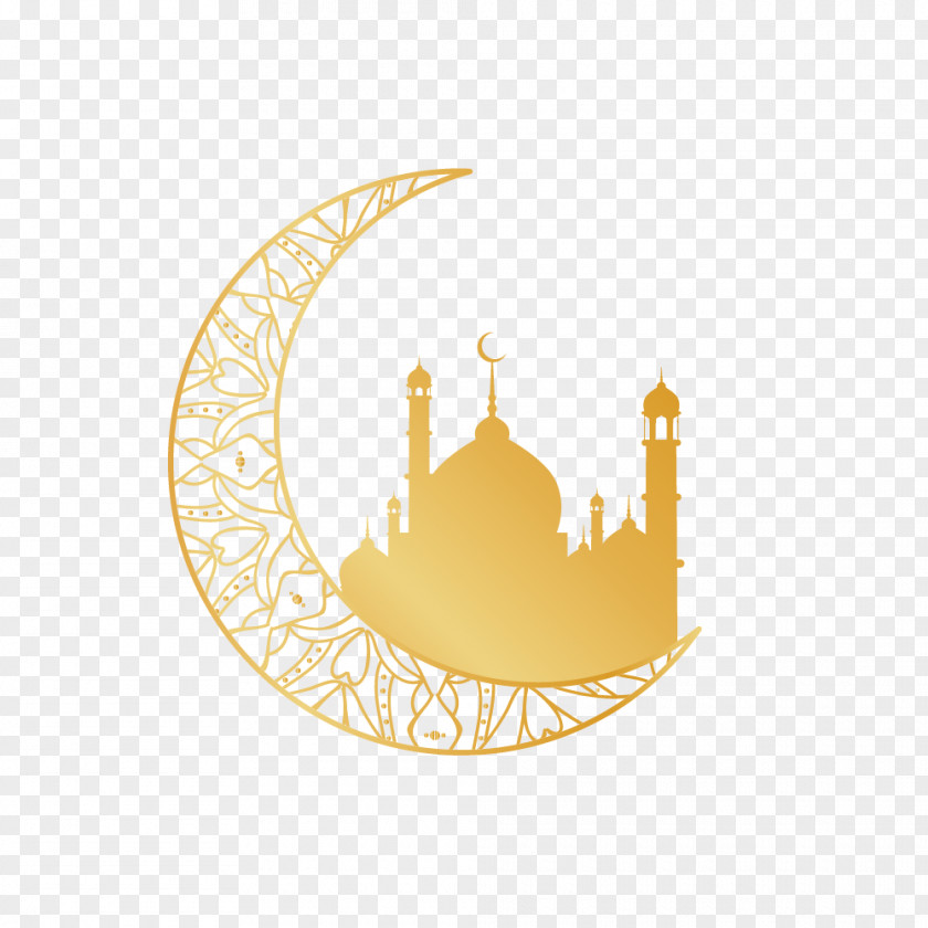 Golden Moon Religious Motifs Quran Religion Islam PNG