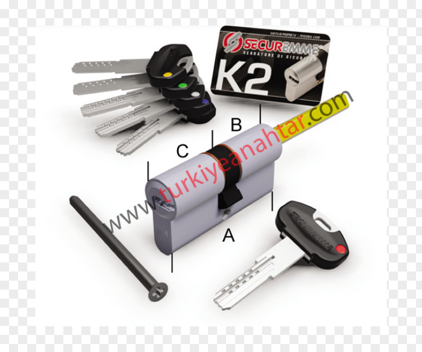 Key K2 Cylinder Lock Securemme PNG