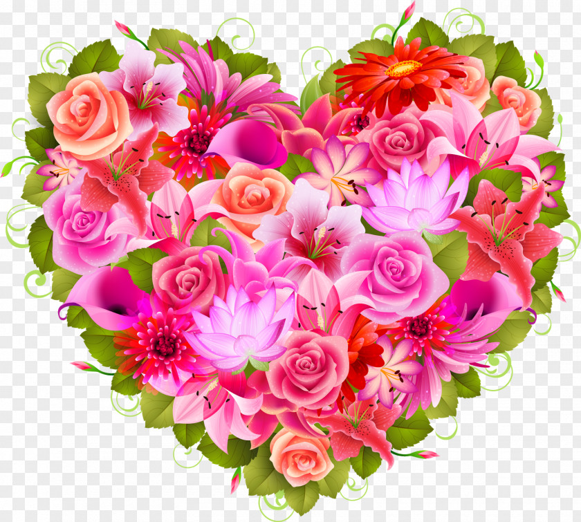 Petal Heart Flower Valentine's Day Clip Art PNG
