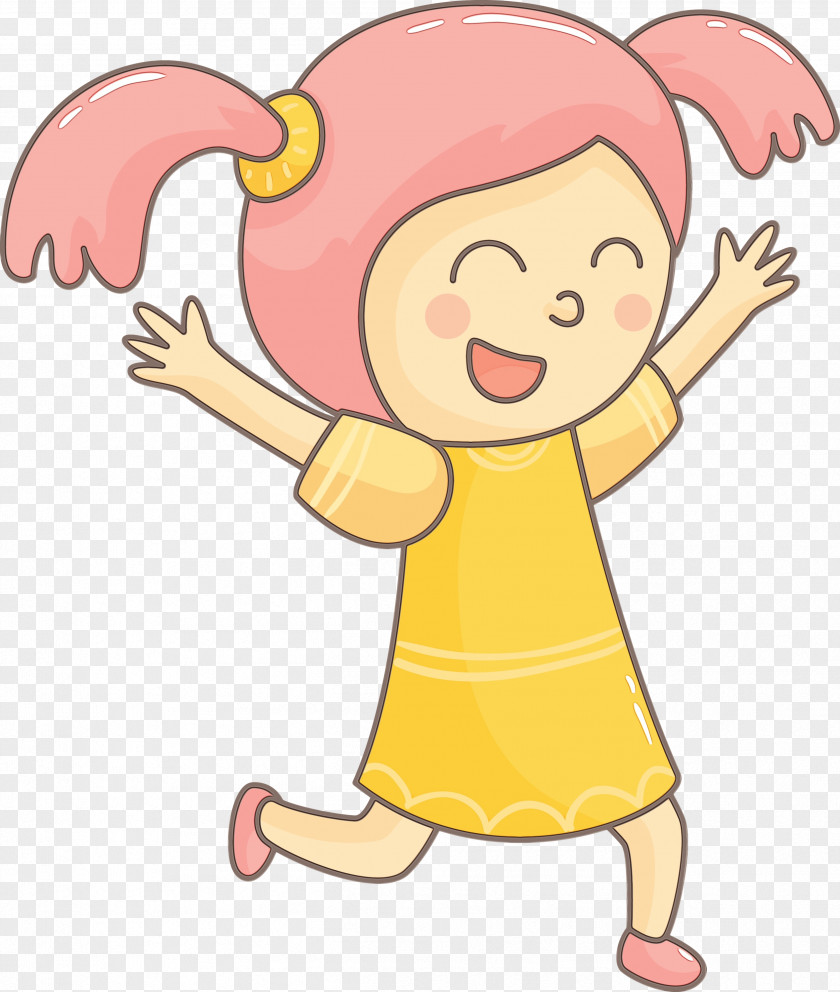 Cartoon Pink Child Finger Happy PNG