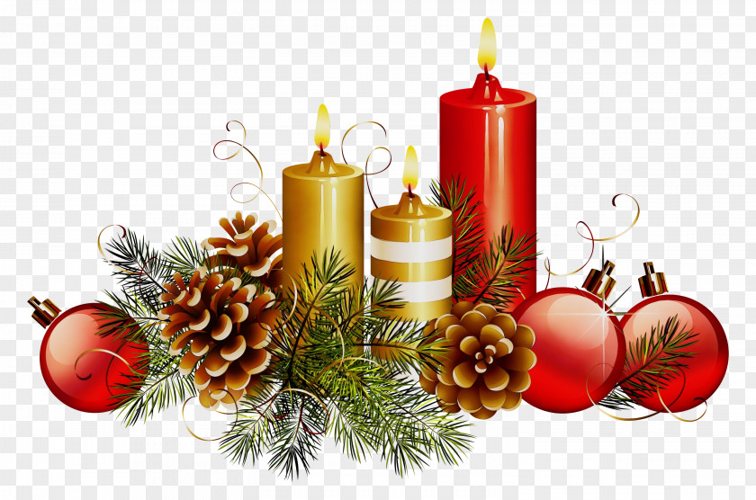 Evergreen Candle Holder Christmas And New Year Background PNG