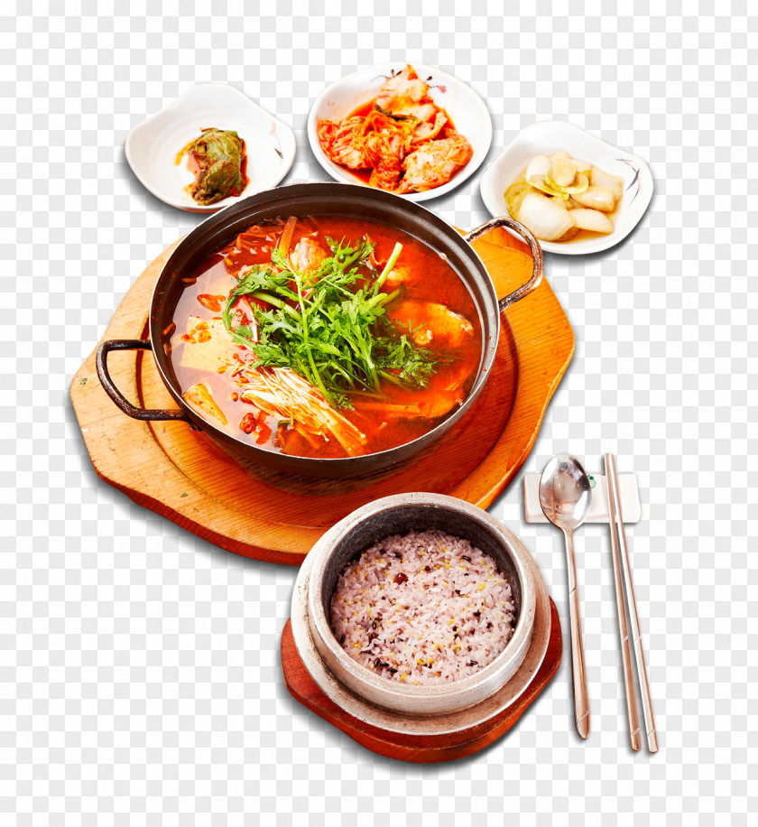 Spicy Rice Spoon Chopsticks Korean Cuisine Chicken Curry Hot Pot Fried PNG