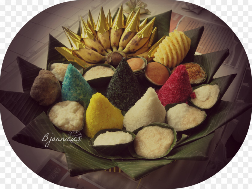 Banana Tumpeng Nasi Kuning Cooked Rice Glutinous Food PNG