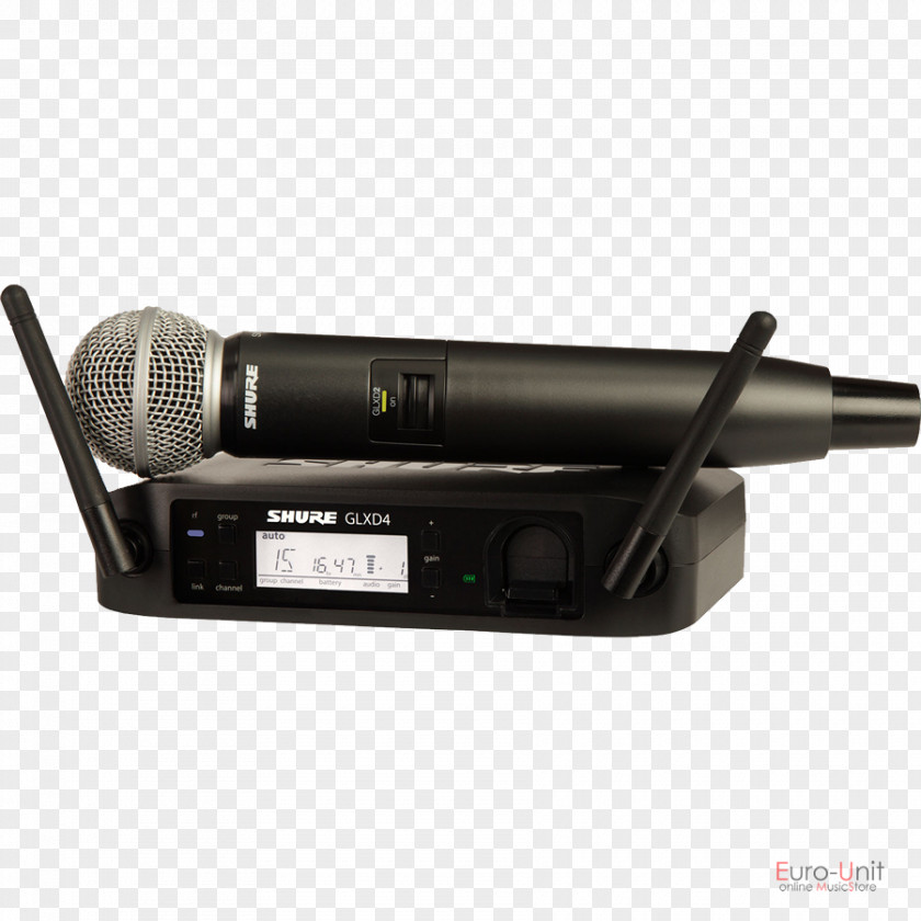 Microphone Shure SM58 Wireless GLXD24/SM58 Beta 58A PNG