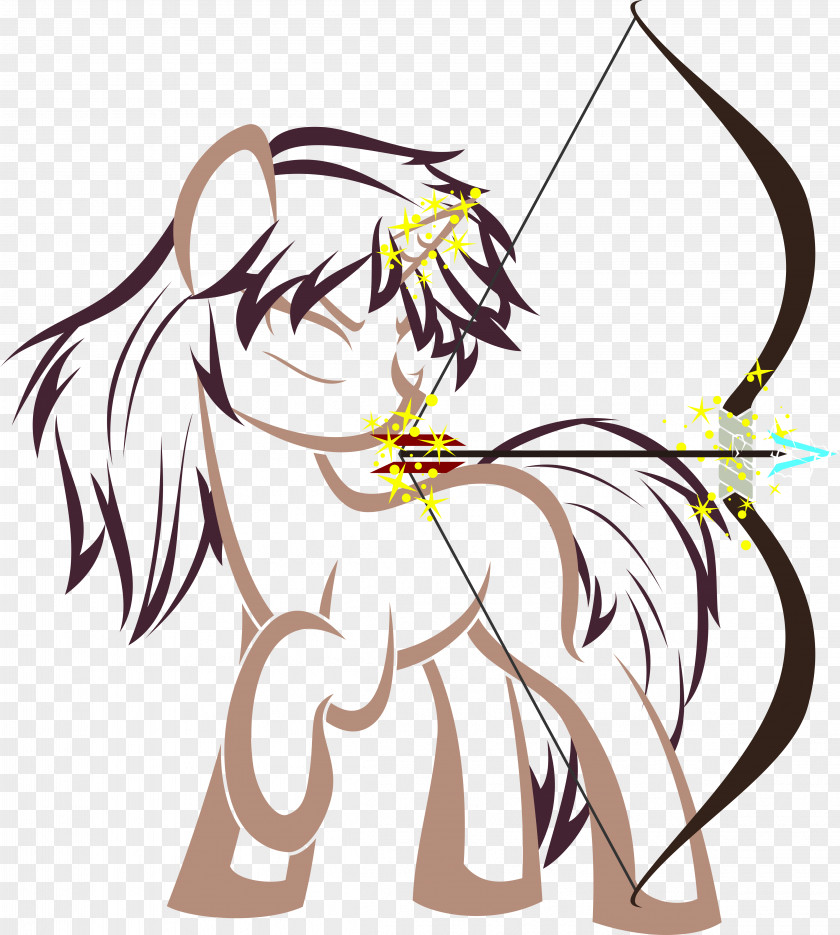 Arrow Bow Line Art Horse PNG