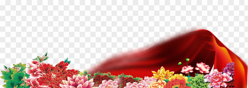 Red Ribbon Flowers Computer File PNG