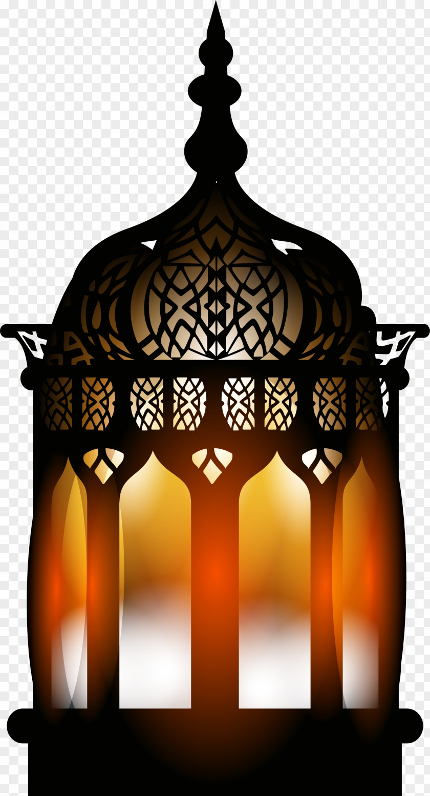 Black Retro Street Lamp Quran Islam Ramadan PNG