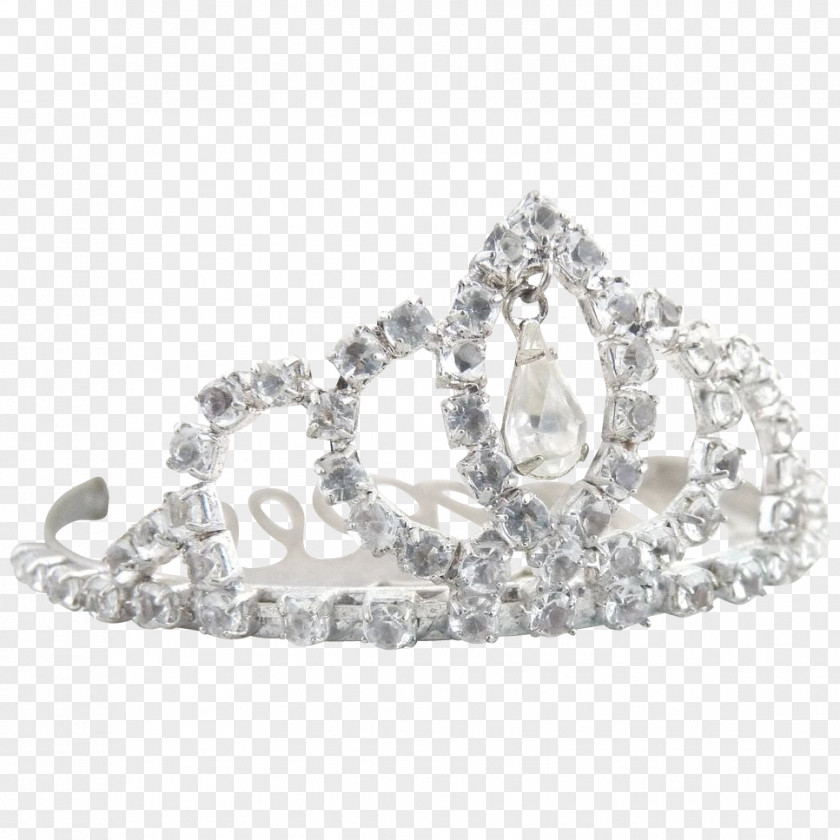 Silver Crown Tiara Imitation Gemstones & Rhinestones Clip Art PNG