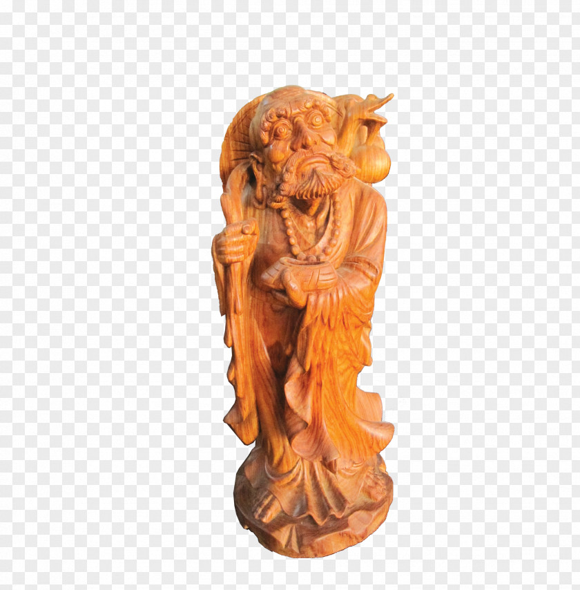 Redwood Buddha Wood Carving Statue Sculpture PNG