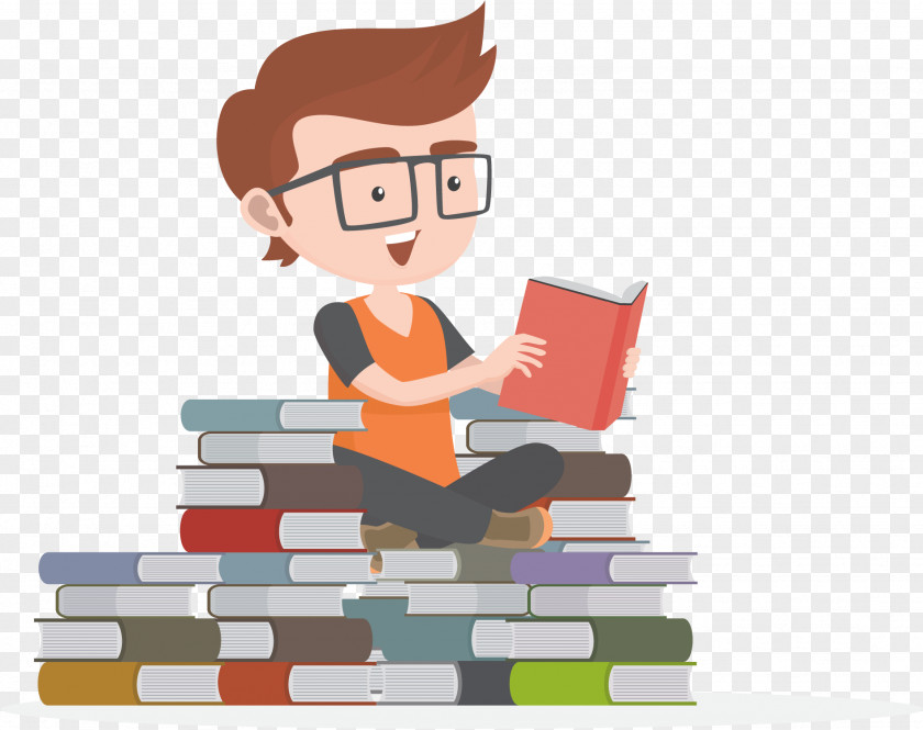 Vector Book Mountain Sea Child Reading PNG