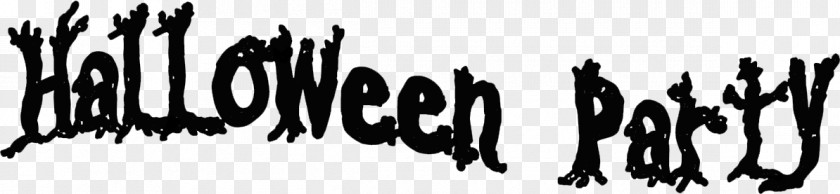Halloween Party Logo Font Tree Line Black M PNG