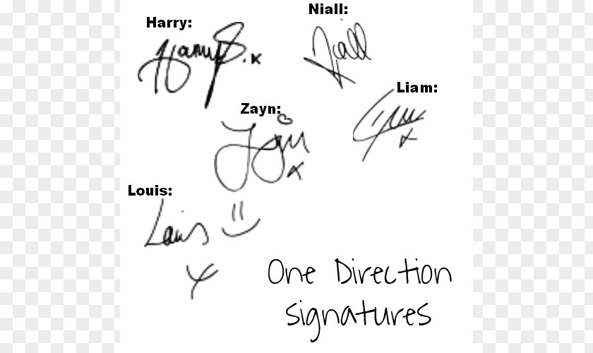 One Direction Autograph Over Again Signature PNG
