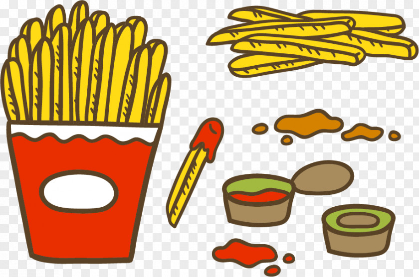 A Set Of Vector Fries French Fast Food Junk Cuisine Chicken Nugget PNG