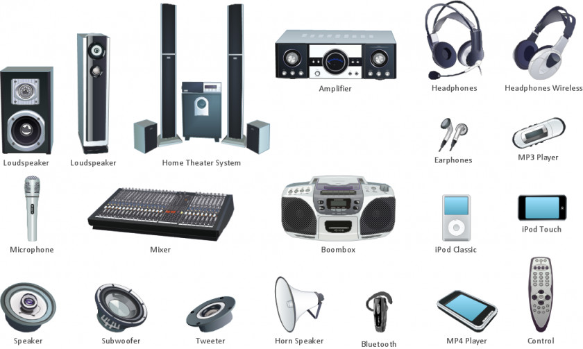 Audio Cliparts Professional Audiovisual Industry Signal Clip Art PNG