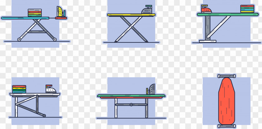 Cartoon Folding Table Clothes Iron PNG