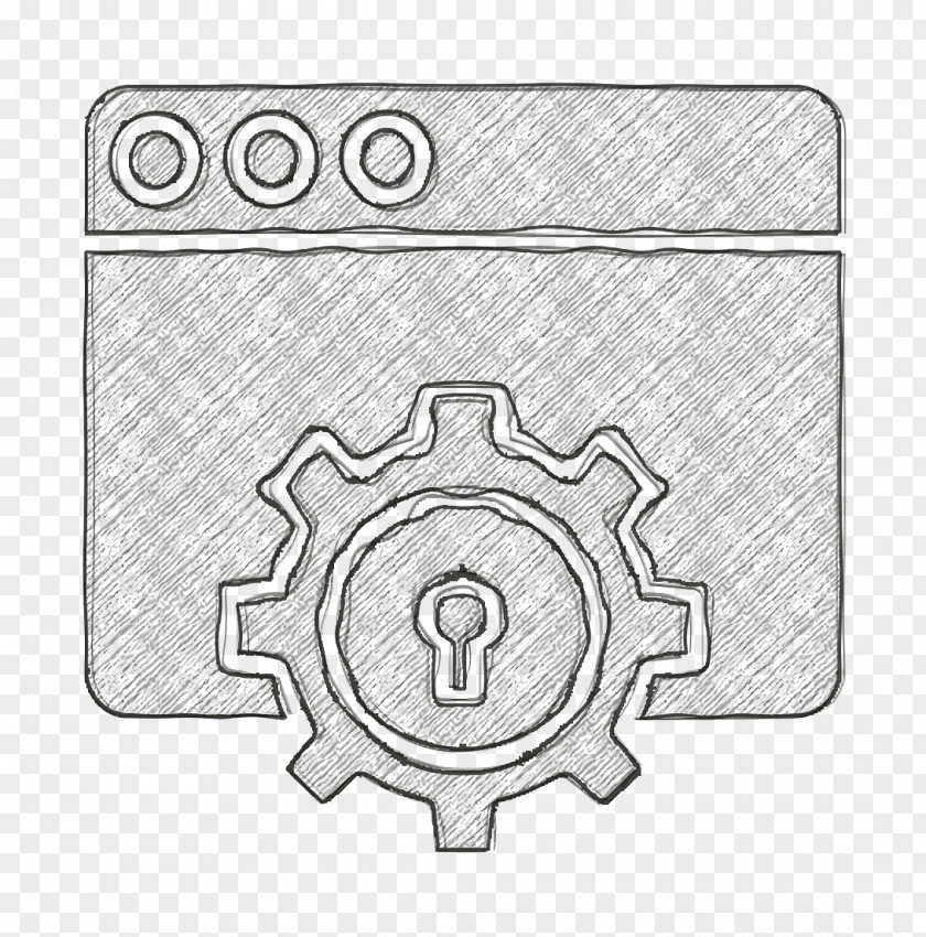 Lock Icon Cyber Web PNG