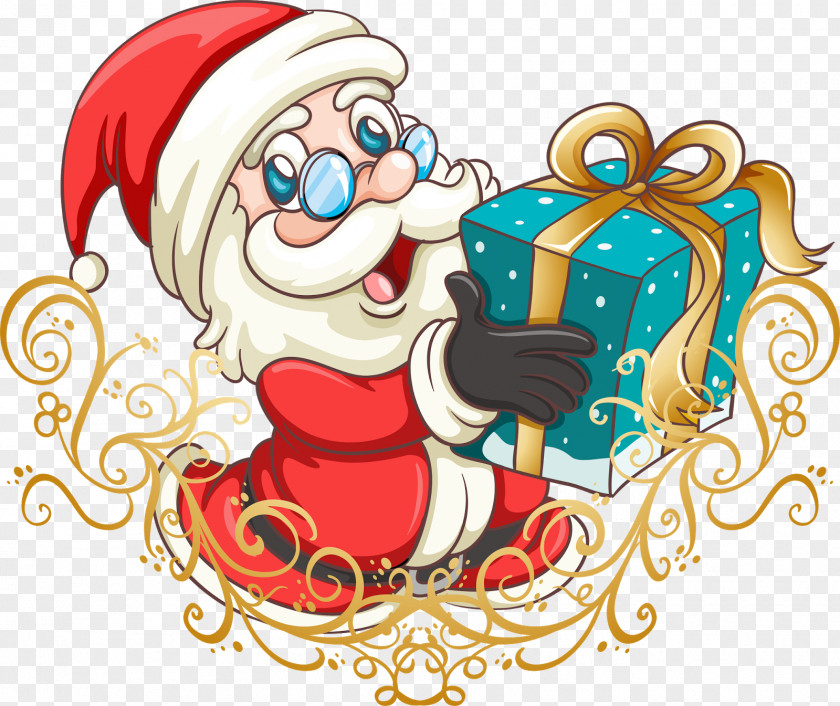 Santa Claus Christmas Gift Clip Art PNG