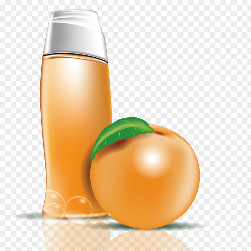 Vector Peach Flavor Shampoo Bottle Liquid PNG