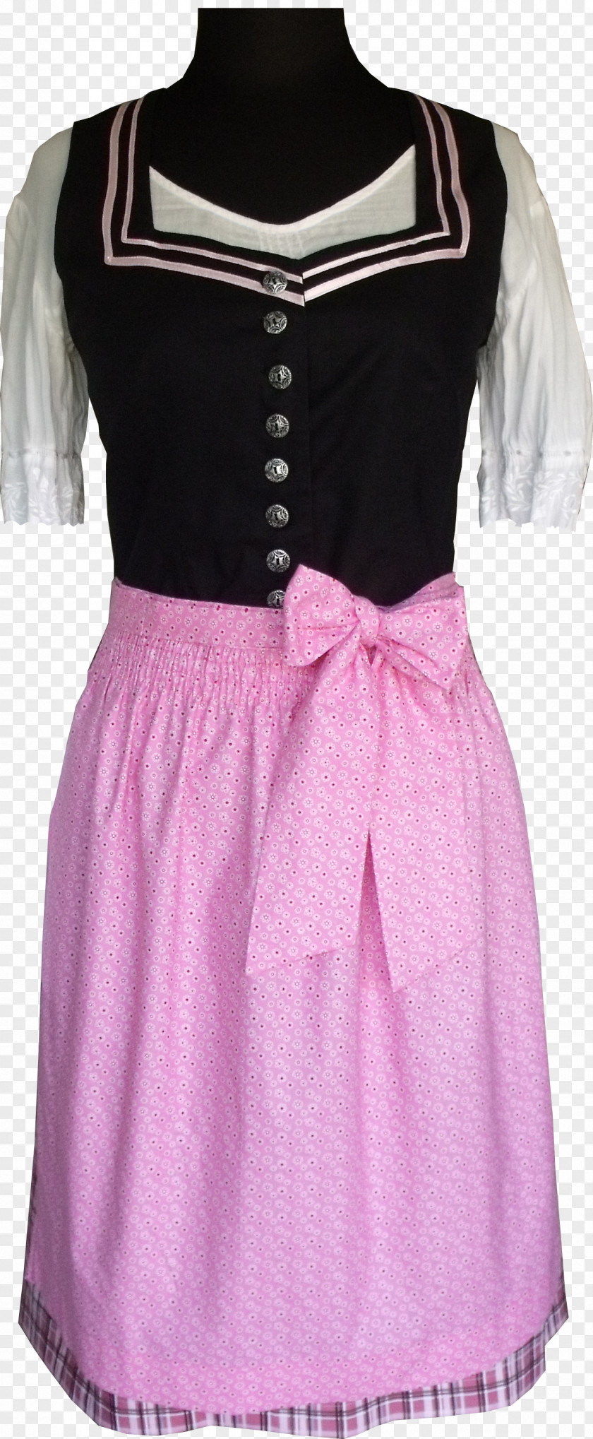 Dress Polka Dot Cocktail Pink M PNG