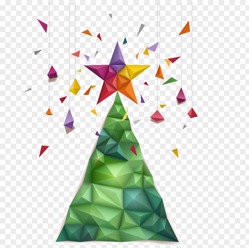 Origami Christmas Tree Paper PNG