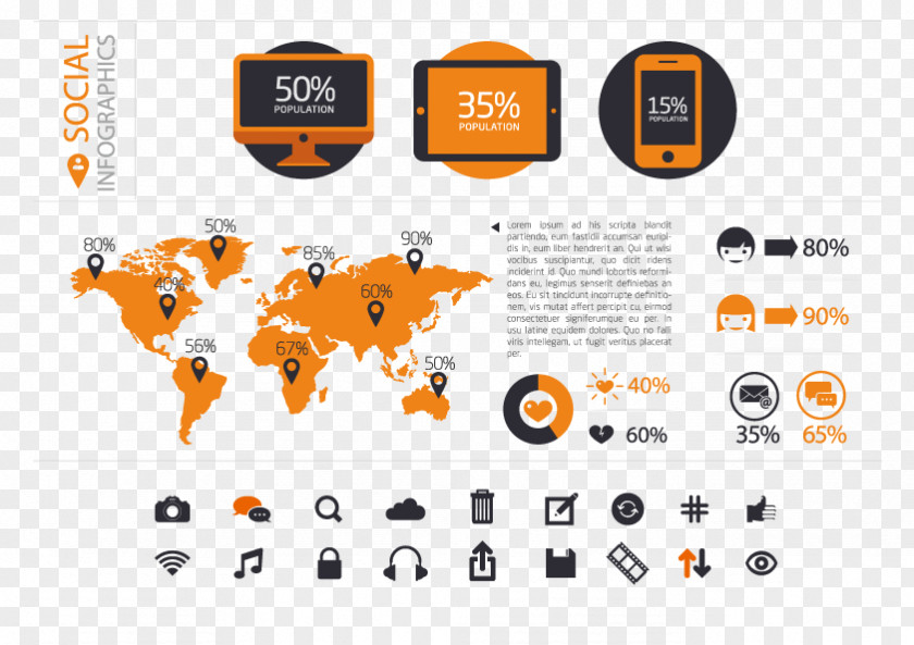 Vector Map Information World Infographic Chart PNG